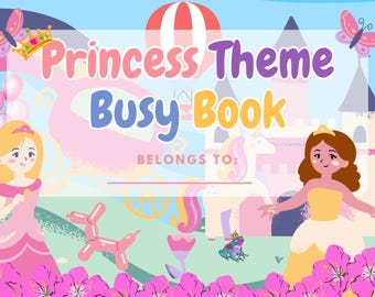 PLR Princess Busy Book for Kids | Toddler Learning Binder | Preschool Printable Activity Book | Educational Quiet Book | Montessori Toy