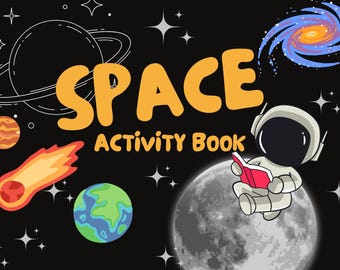 PLR Galaxy Space Activity Book for Kids | Printable Outer Space Games & Coloring Pages | STEM Learning, Mazes, Puzzles, Ages 4-8