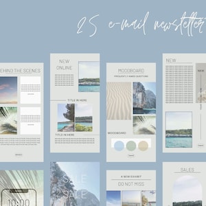 24 e-mail newsletter templates for Canva-Mailchimp template-Email Marketing Template- Canva Newsletter-Sales Email-Blogger-Branding Emai