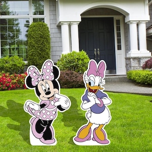 Minnie Daisy Yard Sign Cutouts, Party Decorations, Minnie and Daisy Cutouts, Outdoor Decor, Birthday Party Decor, Girls Birthday Party