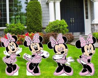 Minnie Pink Dress Party decor, Minnie Cutouts, Outdoor decor, Party Decor, Birthday Party Decor, Minnie Birthady Party decor, Minnie Pink