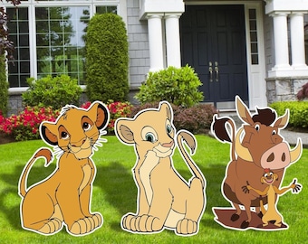 The Lion King Birthday Party decor,Mufasa Liong King Cutouts, Outdoor Decor,  Yard Sign, Jungle Party , Pumba, Nala, Simba,