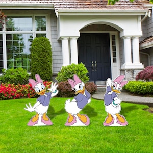 Daisy Duck Cutouts, Cartoon Cutouts, Daisy Yard signs, Girls Party Decor, Daisy Birthday Party Decor, Garden decor, 36" Set of 3