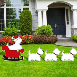 Christmas Sleigh, Shihtzu Poodle sleigh, Scottie Slade, Dalmatians Sleigh, Chihuahua Sleigh, White Westies, Christmas decor, Bull Terrier