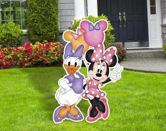 Minnie and Daisy Water Color Cutouts, Minnie and Daisy Water Color Party Decor, Outdoor Decor, Birthday Party Decor, Girls Birthday Party