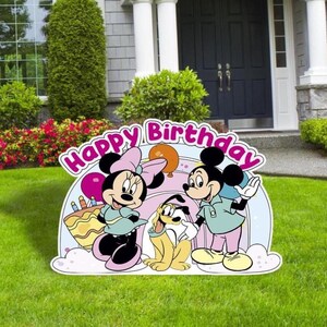 Mickey Happy Birthday Sign, Party Cutouts, Happy Birthday Sign, Birthday Party Cutouts, Happy Birthday Decor