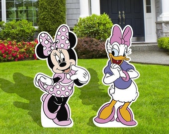 Minnie Daisy Yard Sign Cutouts, Party Decorations, Minnie and Daisy Cutouts, Outdoor Decor, Birthday Party Decor, Girls Birthday Party