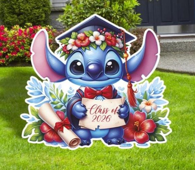 Stitich Graduation Stitch Graduation Class 2028, Stitch Class 2026, Party Cutouts, Yard ...