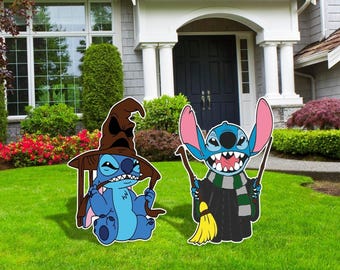 Stitch Halloween, Stitch Harry porter, Halloween Party Decor, Stitch Cutouts, Outdoor Décor, Party Décor, Birthday Party Decor, Cartoon