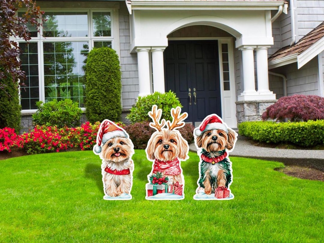 Yorkshire Terrier Christmas Cutouts, Yard Signs, Party Props, Outdoor ...