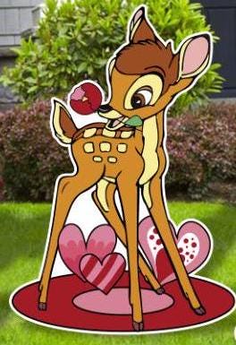 Bambi Valentine's Day Cutouts and Yard Signs, Valentines Day Bambi ...