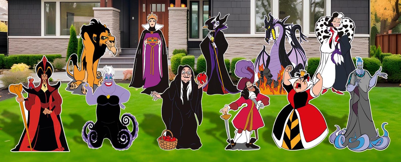 Halloween Villains Cutouts, Evil Queens and Villains, Outdoor Decor ...