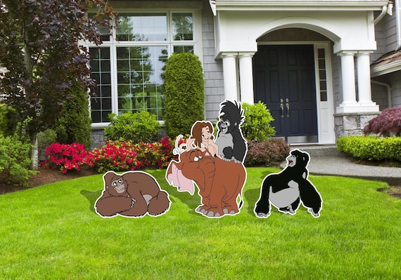 Tarzan Birthday Party Decortaions, Tarzan Halloween decor, Jungle Party decor, Yard Signs, Cartoon Cutouts, Outdoor Decor,
