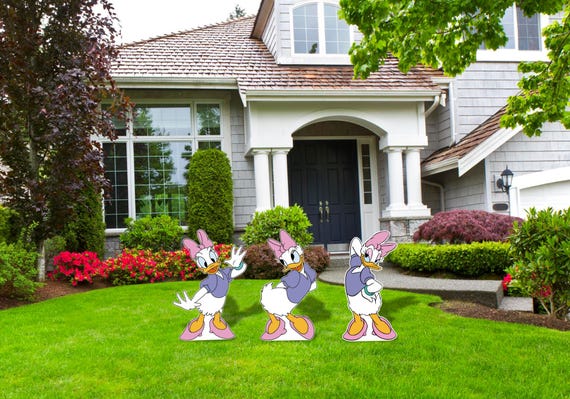Daisy Duck Cutouts, Cartoon  Cutouts, Daisy Yard signs, Girls Party Decor, Daisy Birthday Party Decor, Garden decor,