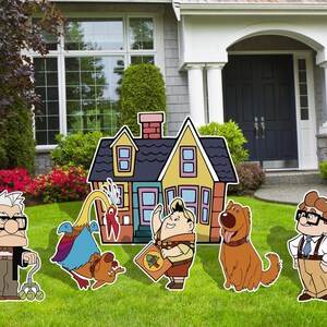 Up Birthday Party Decortaions,Up Flying House, Halloween decor, Yard Signs, Cartoon Cutouts, Outdoor Decor, Up Cutouts,
