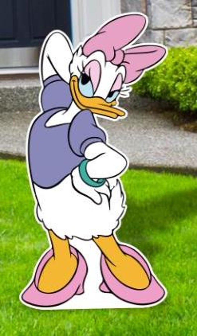 Daisy Duck Cutouts, Cartoon Cutouts, Daisy Yard signs, Girls Party Decor, Daisy Birthday Party Decor, Garden decor, 36" Daisy Modeling