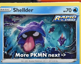 3D PKMN Cards: Shellder, Basculin, Poliwag, Panpour, Cryogonal, Drizzile, Luvdisc, Snorunt, Timburr, Gurdurr, Roggenrola, Gigalith, Mankey
