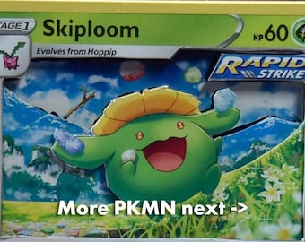 3D PKMN Cards: Skiploom, Shelmet, Yanma, Cherubi, Gogoat, Impidimp, Tympole, Cramorant, Avalugg, Carvanha, Sharpedo