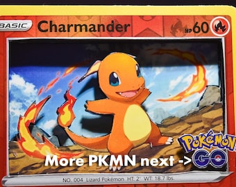3D PKMN Cards: Charmander, Cyndaquil, Torchic, Chimchar