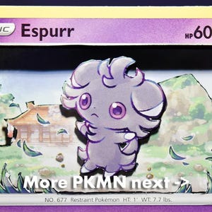 3D PKMN Cards: Espurr, Slowpoke, Slowbro, Dedenne, Cosmog, Lunala, Mawile