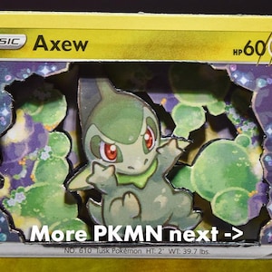 3D PKMN Cards: Axew, Fraxure, Haxorus, Altaria, Deino, Hydreigon, Bagon, Shelgon, Salamence, Kyurem
