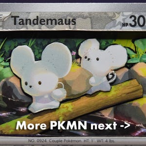 3D PKMN Cards: Tandemaus, Maushold, Rattata, Rufflet, Pidgeot, Staraptor, Bunnelby