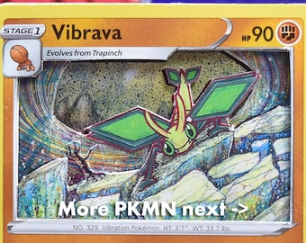 3D PKMN Cards: Vibrava, Crabrawler, Crabominable, Makuhita, Gligar, Pinsir, Combee, Durant, Seedot