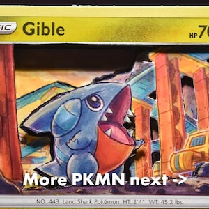 3D PKMN Cards: Gible, Gabite, Garchomp, Dialga, Tatsugiri, Drampa, Regidrago, Appletun, Druddigon