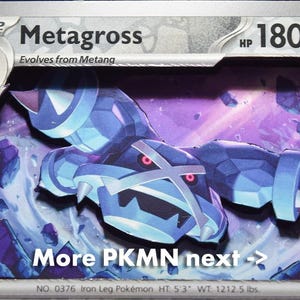3D PKMN Cards: Metagross, Skarmory, Aegislash, Jirachi, Excadrill, Dialga, Aron, Perrserker