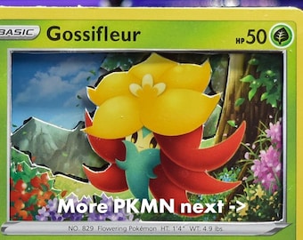 3D PKMN Cards: Gossifleur, Eldegoss, Thwackey, Blipbug, Shroomish, Exeggcute, Kricketot, Scatterbug, Fomantis, Dartrix, Venonat, Bellsprout