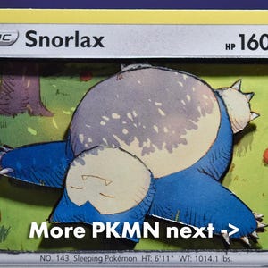 3D PKMN Cards: Snorlax, Meowth, Eevee