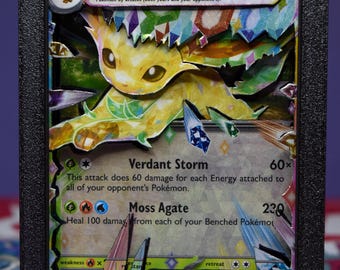 Leafeon 3D PKMN Card with 3D Printed Case Display