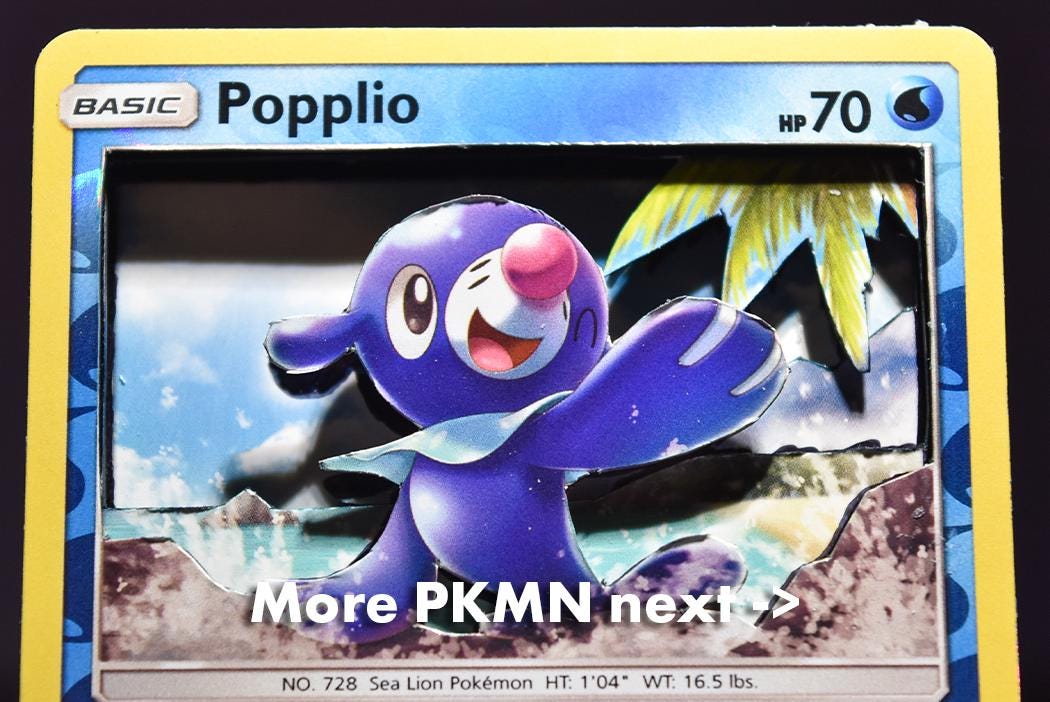 3D PKMN Cards: Popplio, Sobble, Quaxly - Etsy