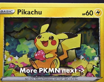 3D PKMN Cards: Pikachu, Rotom, Zekrom