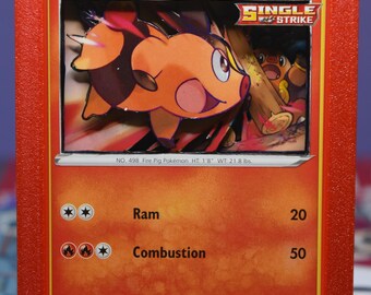 Tepig 3D PKMN Card with 3D Printed Case Display
