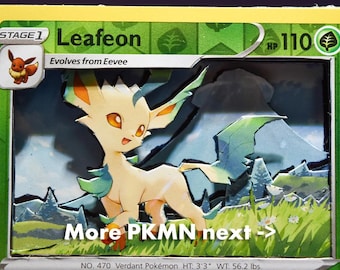 3D PKMN Cards: Leafeon, Glaceon, Sylveon