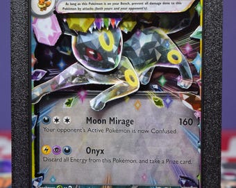 Umbreon 3D PKMN Card with 3D Printed Case Display
