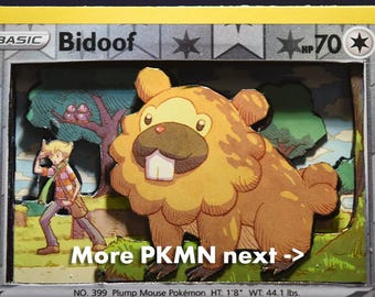3D PKMN Cards: Bidoof, Sentret, Tauros, Swablu, Staraptor, Rufflet, Bunnelby, Rayquaza
