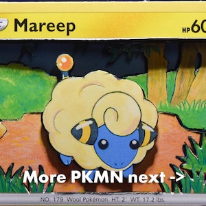 3D PKMN Cards: Mareep, Raichu, Rotom