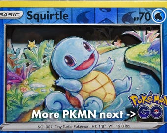 3D PKMN Cards: Squirtle, Totodile, Mudkip, Piplup, Oshawott, Froakie