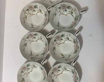 Set of Seven Vintage Noritake Chatham Pattern #5592 China Tea Cups