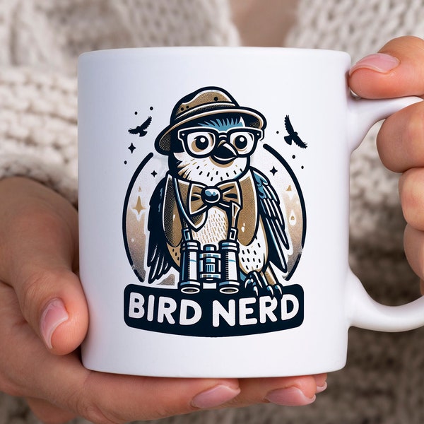 Bird Nerd Mug, Funny Bird Watcher Mug, Ideal Birder Gift, Avian Admirer, Bird Lover Coffee Cup, Bird Watching Tea Cup, Birdwatching Mug