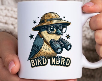 Bird Nerd Mug, Funny Bird Watcher Mug, Ideal Birder Gift, Avian Admirer, Bird Lover Coffee Cup, Bird Watching Tea Cup, Birdwatching Mug