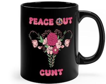 Taza de histerectomía, regalo divertido de histerectomía, paz coño, taza de café para esposa, regalo de recuperación para mamá, taza de recuperación de histerectomía, extirpación del útero