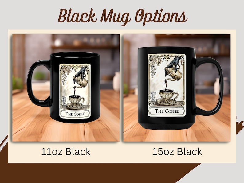 Taza de Tarot, Taza de Café con Tarot, Taza de Tarot de El Despertar, Taza de Dark Academia, Taza de Brujería, Taza Oculta, Taza Gótica imagen 3