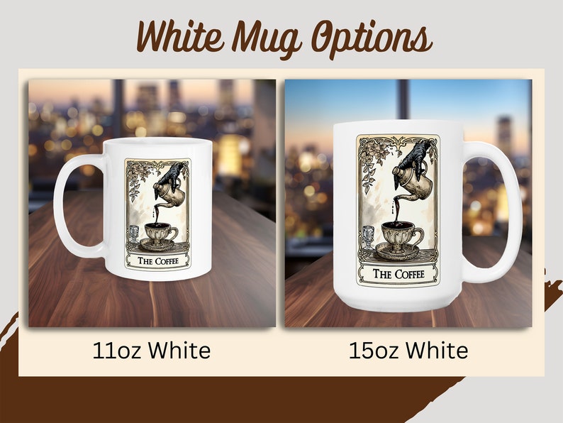 Taza de Tarot, Taza de Café con Tarot, Taza de Tarot de El Despertar, Taza de Dark Academia, Taza de Brujería, Taza Oculta, Taza Gótica imagen 4