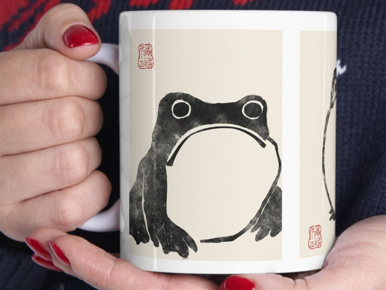 Matsumoto Hoji Mug Frog Mug Cottagecore, Goblincore Cup Sad Frog Grumpy ...