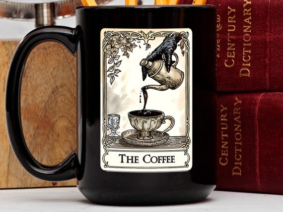 Tarot Card Coffee Mug, Coffee Tarot Card Mug, The Awakening Tarot Card Coffee Cup, Dark Academia Mug, Witchy Mug, Occult Mug, Gothic Mug