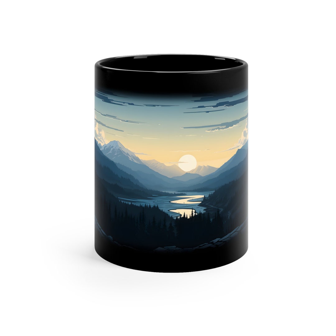Mountain Mug, Mountain Forest Mug, Nature Lover Mug, Outdoorsman Mug