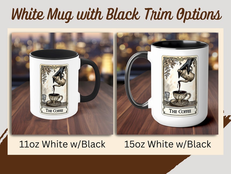 Taza de Tarot, Taza de Café con Tarot, Taza de Tarot de El Despertar, Taza de Dark Academia, Taza de Brujería, Taza Oculta, Taza Gótica imagen 2